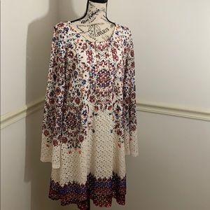 Boho style lace overlay dress